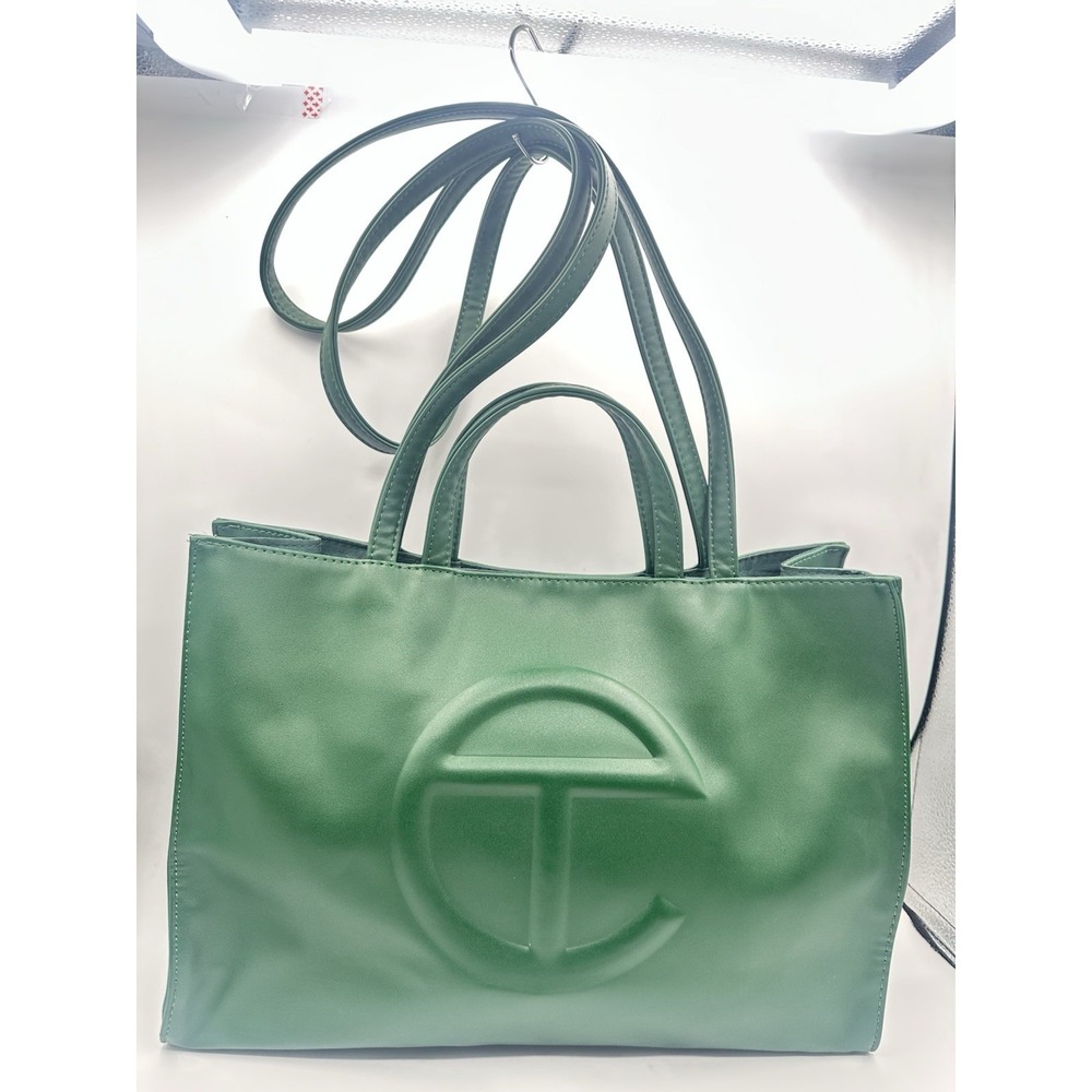 Telfar Medium Greenscreen Shopping Bag Vegan Leather Green Unisex Tote